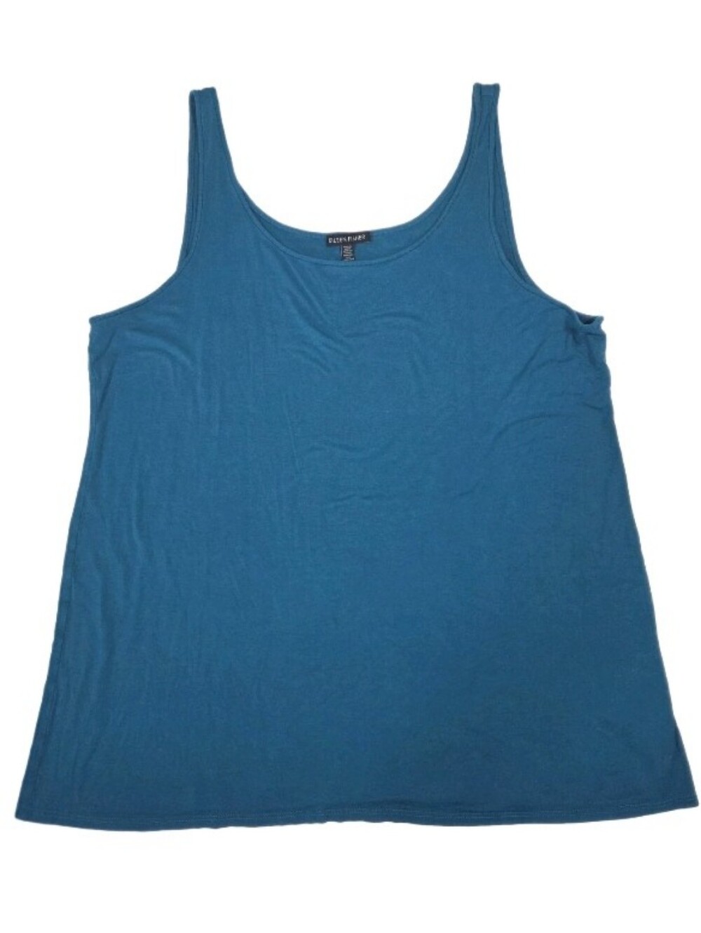 Eileen Fisher Scoop Neck Tank Top Womens Size XL Teal Minimalist Quiet Luxury